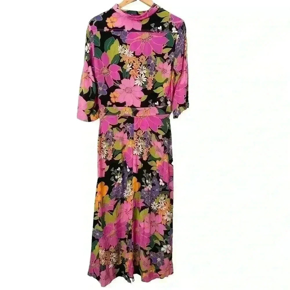 Patou Floral Maxi Dress SZ Large 42 Boho Festival Retro Luxury Designer Hippie - Picture 9 of 11